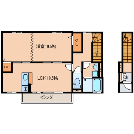 帯解駅 徒歩9分 2階の物件間取画像